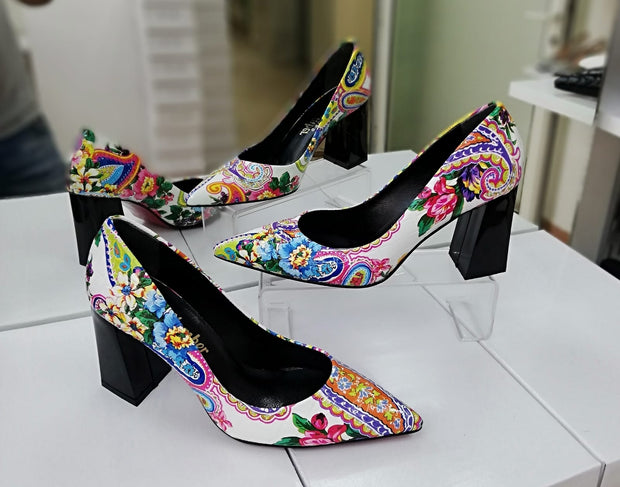 Black Floral Shoes