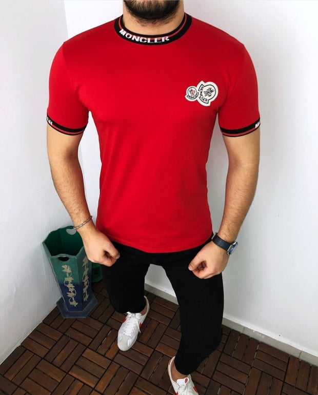 Red High neck tee