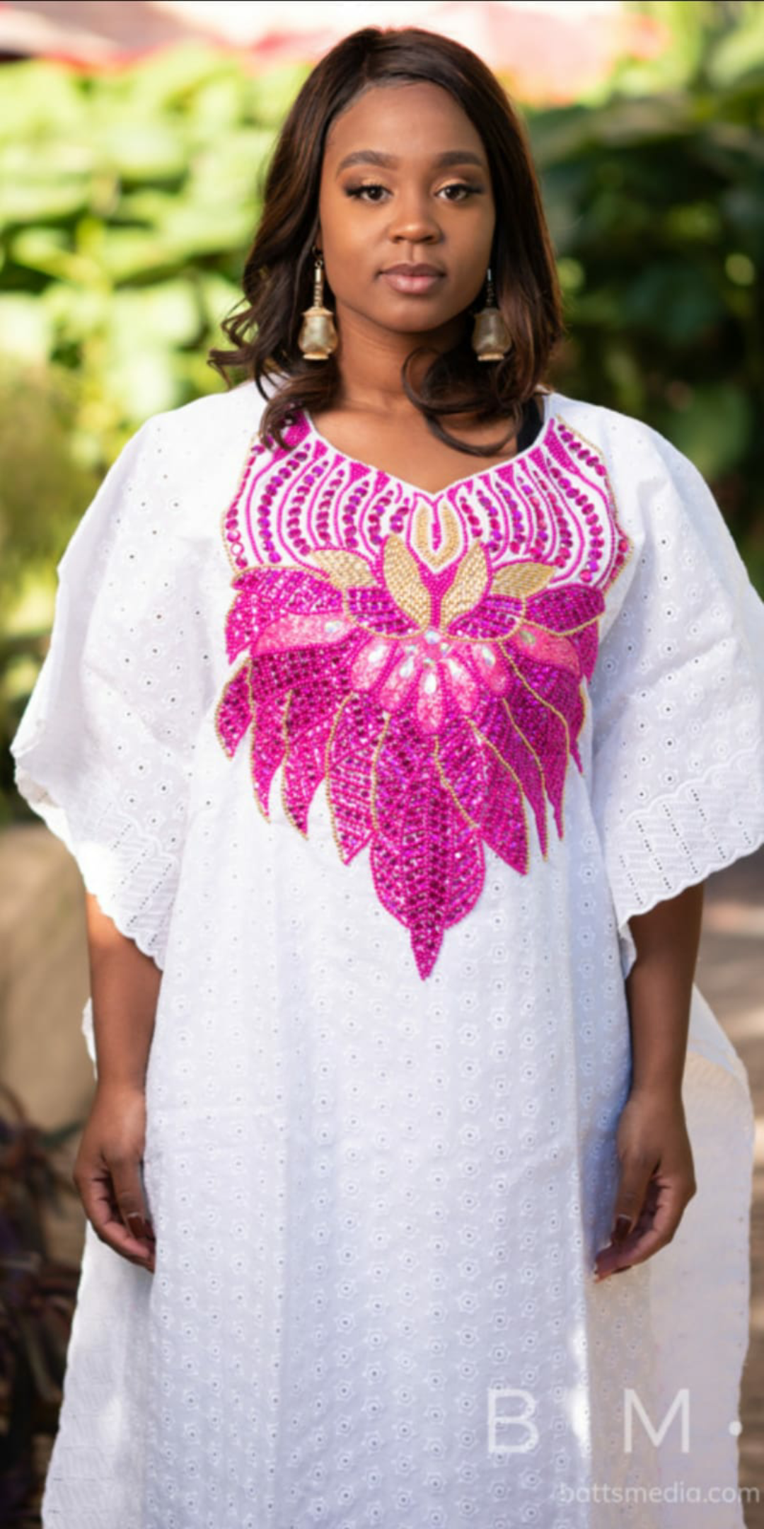 Pink-white kaftan